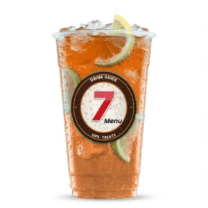 Iced Peach Black Tea – illustrated drink with fresh black tea with sweet peach