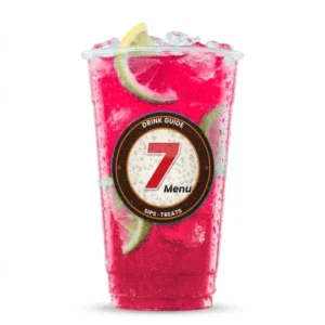 Pink Paradise Lemonade – illustrated drink with cherry + watermelon + raspberry
