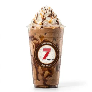 Raspberry Truffle Macchiato Latte – illustrated drink with raspberry + dark chocolate + espresso float